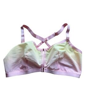 Auden Unlined Pink Yellow Sheer Bralette Size 1X 40DDD 42DD 44DD Wide Straps